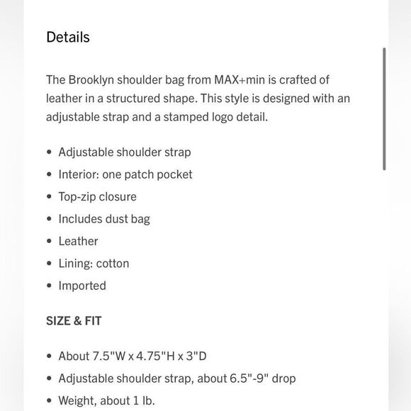 MAX+min The Brooklyn Leather Shoulder Bag Olive - Picture 17 of 17